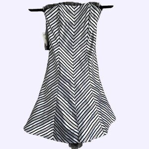 Vintage Jessica McClintock for Gunne Sax Chevron Strapless Mini Dress - 1 🇺🇸